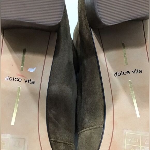 Dolce Vita Thea Brown Suede Knee High Stacked Heel Boots Size 13 Women - Picture 6 of 16